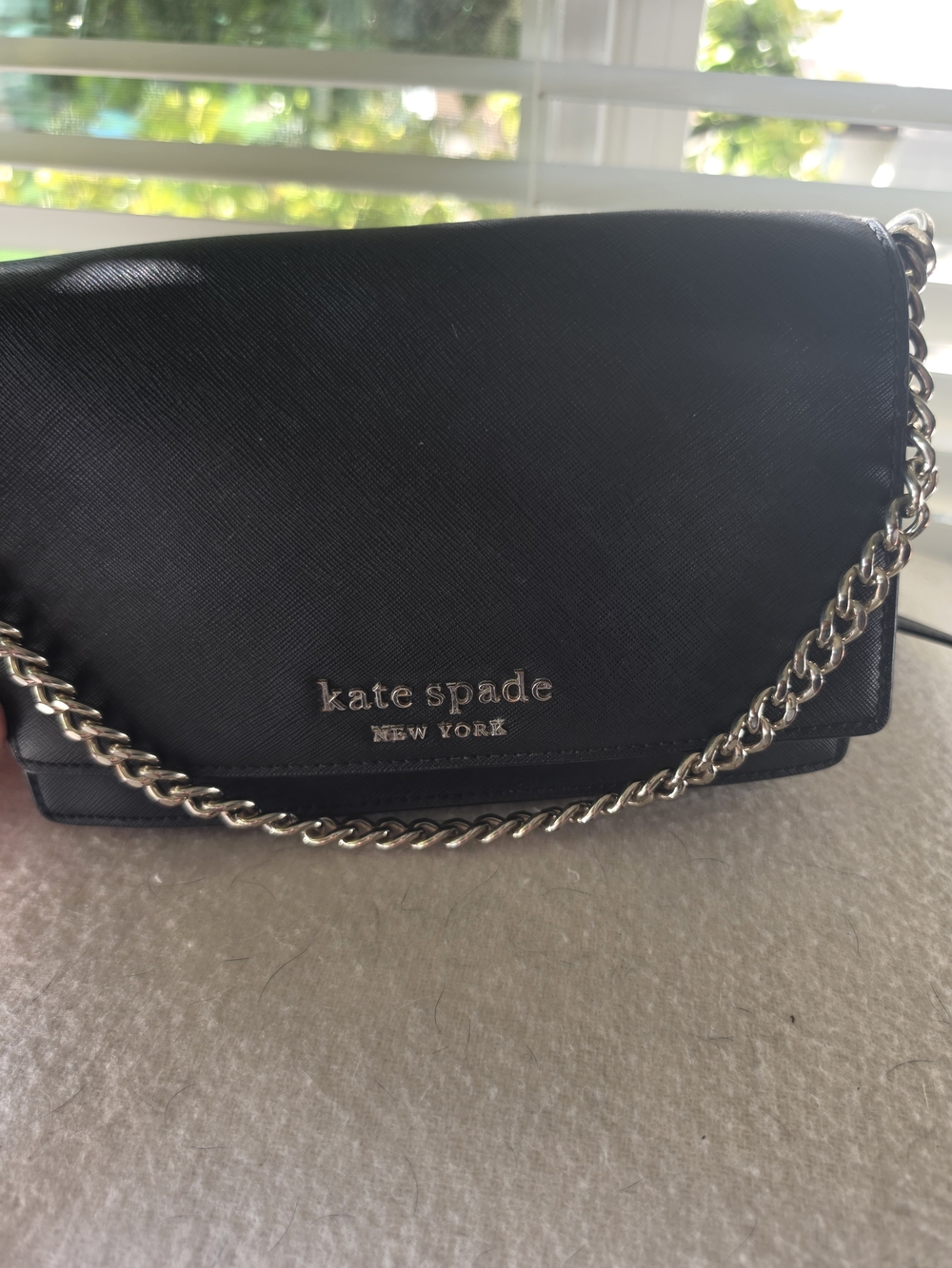 kate spade New York Black Crossbody Bag with Silver Chain - Picture 5 of 6
